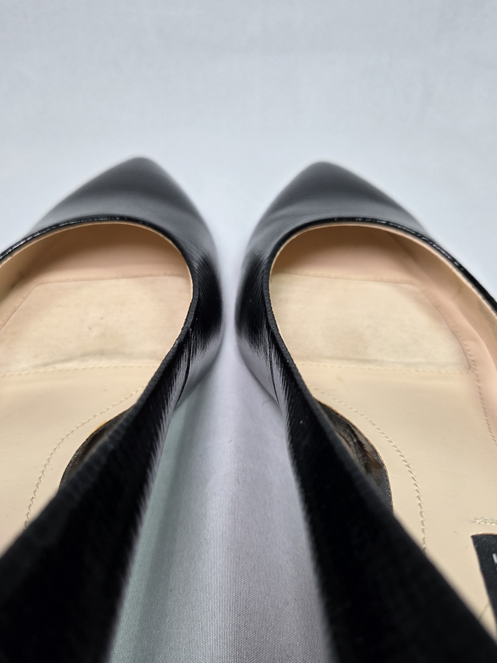 Alex Marie Womens 7.5 Black Patent Leather Kitten Heels Lizard Embossed - Picture 7 of 11